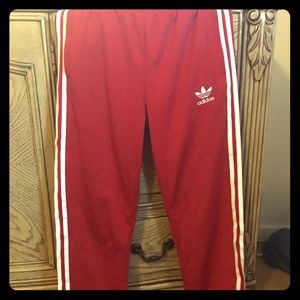 Red Addis’s track pants